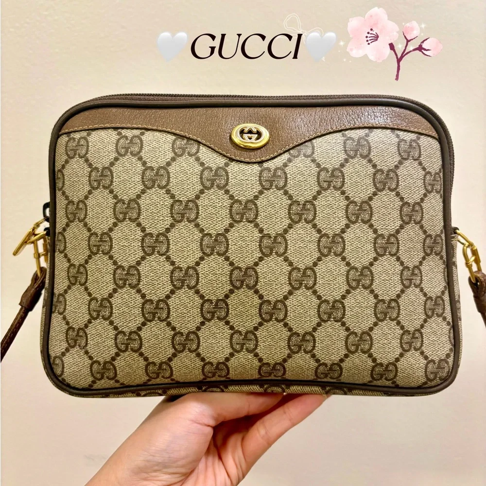 GUCCI monogram interlocking Auth VTG Clutch Crossbody Shoulder Bag💫 - Picture 9 of 17